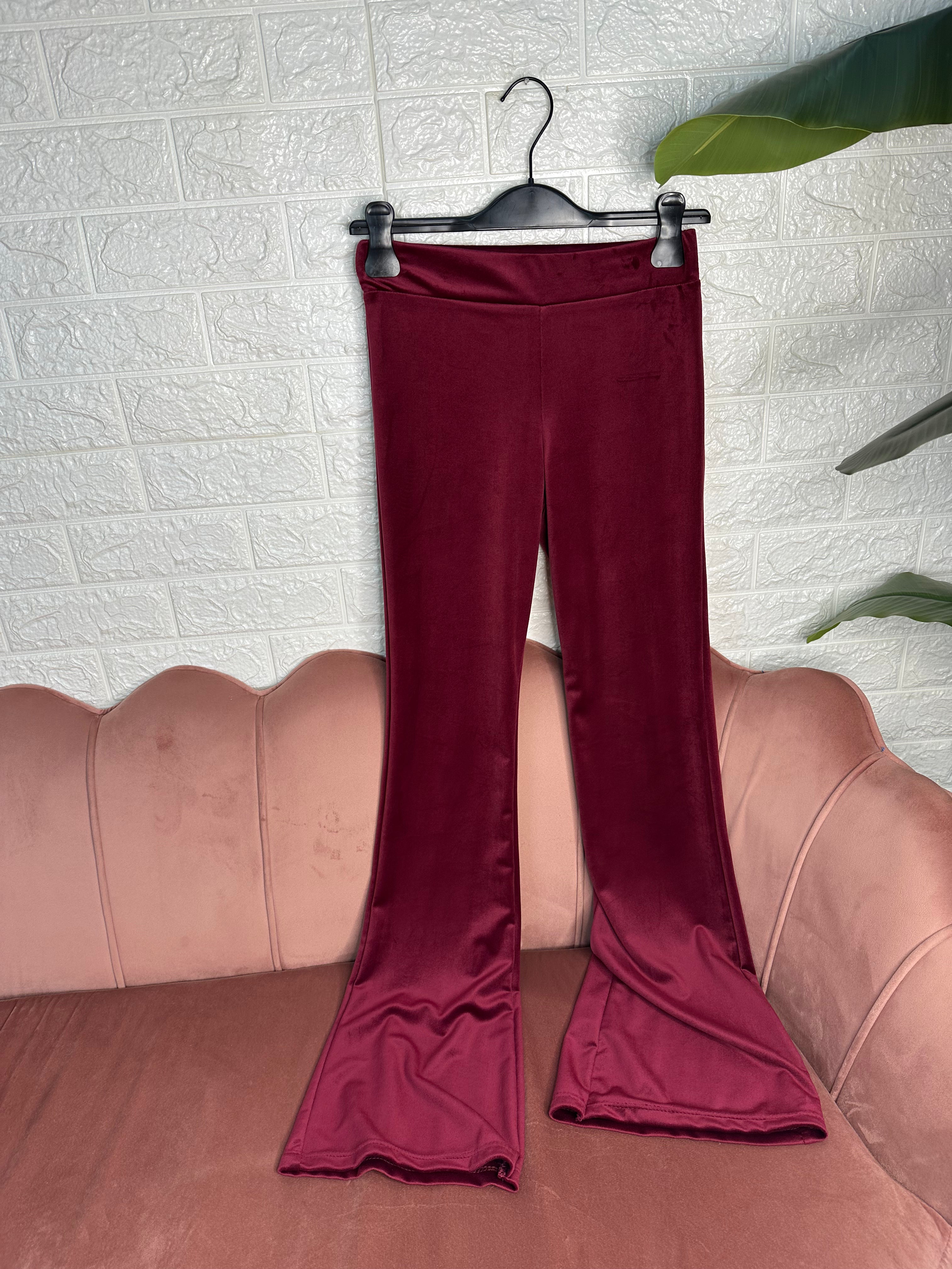 Pantalone zampa velluto